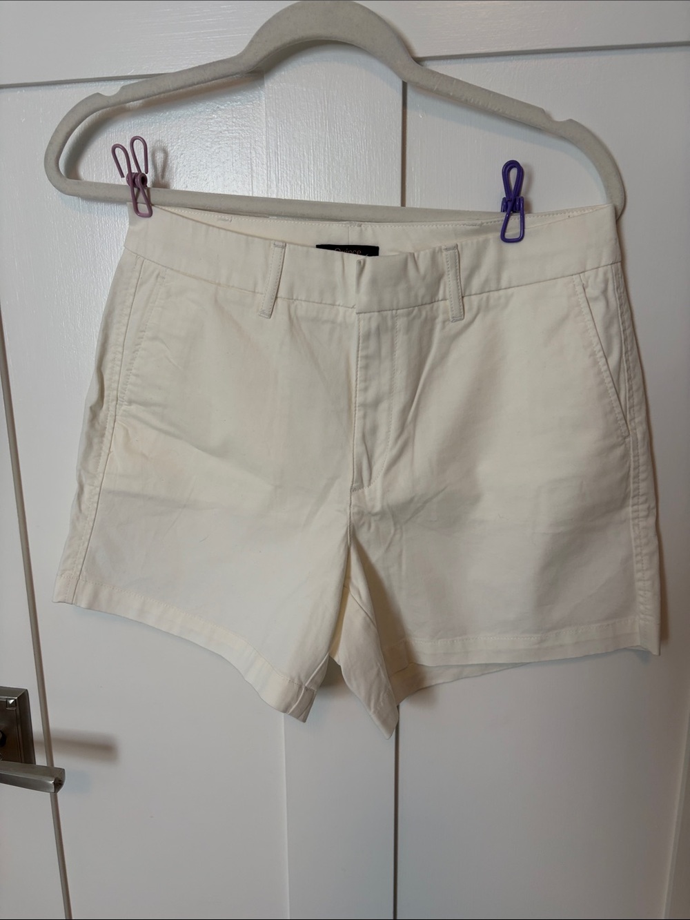 Quince Women's Cream / Ivory Cotton Shorts 5” Inseam